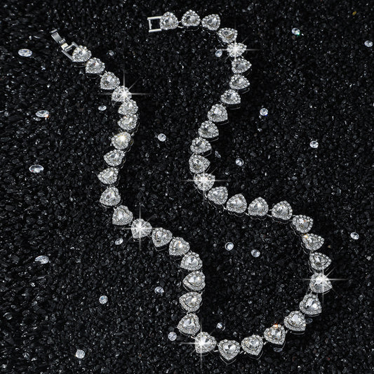 New Mens Heart-shaped Patchwork Chain Necklace Streetwear Hip-hop Style