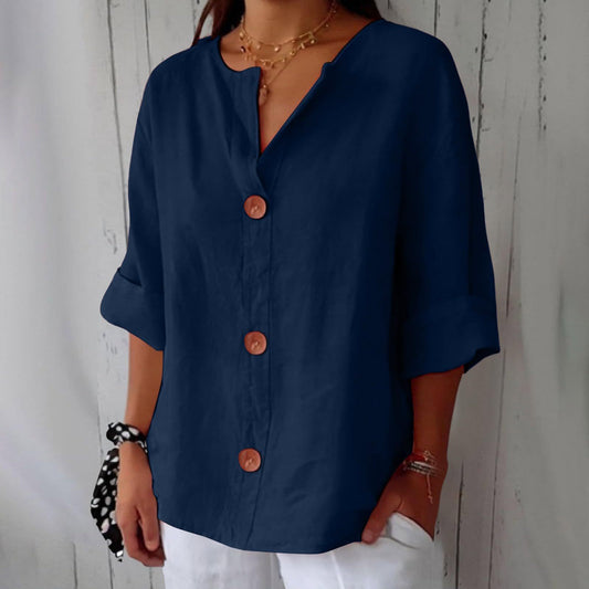 Women's blouse with V-neck