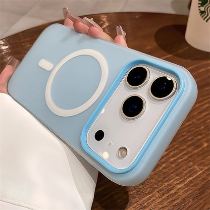 Suitable For 17 Pro Max Phone Case Jelly Magnetic Two-in-one Frosted Simple Drop-proof