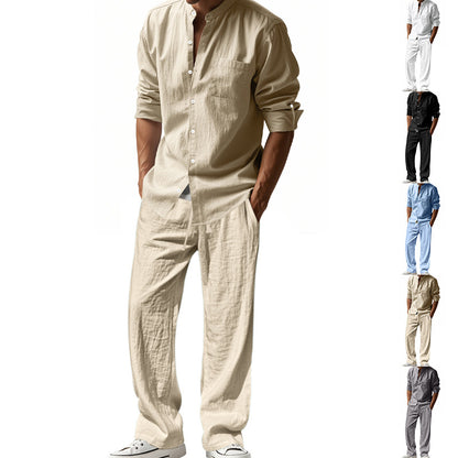 Loose Long-sleeved Trousers Shirt Outfit Men