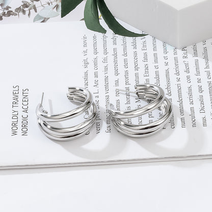 Ouro Grande Argola Brincos Geometria Coreana Metal Brincos De Ouro Paraas