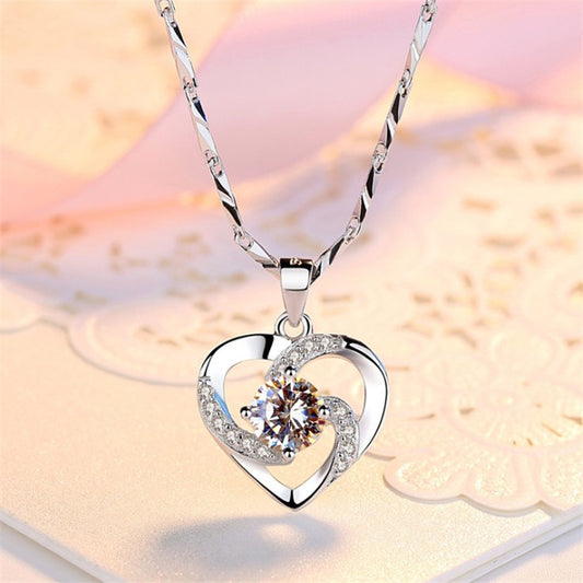 Trendy Gorgeous 3 Colors 925 Silver Necklace Pendant for Women Cubic Zircon Jewelry