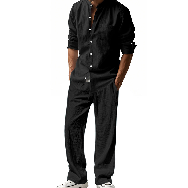 Loose Long-sleeved Trousers Shirt Outfit Men