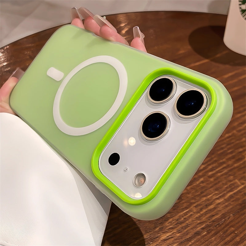 Suitable For 17 Pro Max Phone Case Jelly Magnetic Two-in-one Frosted Simple Drop-proof