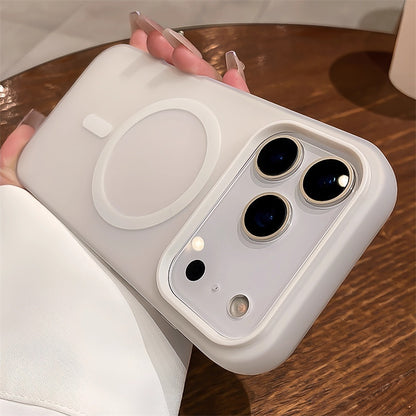 Suitable For 17 Pro Max Phone Case Jelly Magnetic Two-in-one Frosted Simple Drop-proof