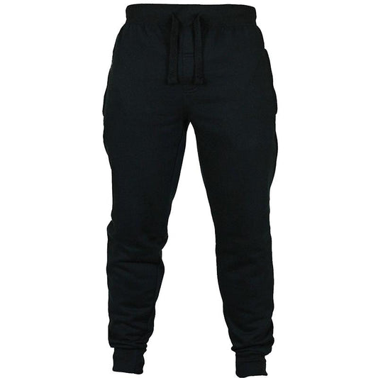 Men's Solid Colour Drawstring Fleece Casual Trousers