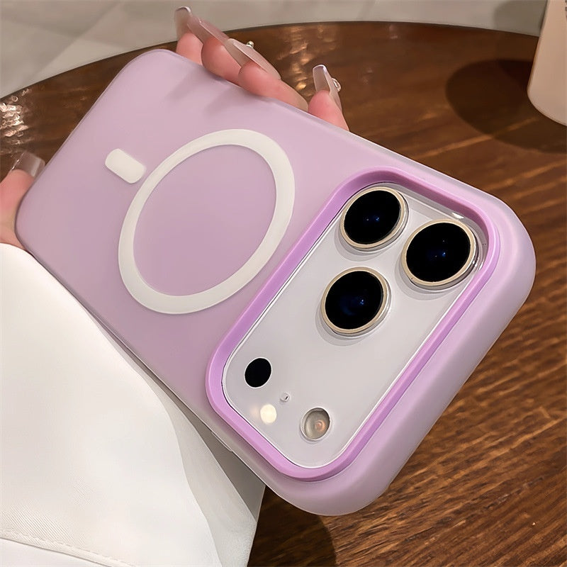 Suitable For 17 Pro Max Phone Case Jelly Magnetic Two-in-one Frosted Simple Drop-proof