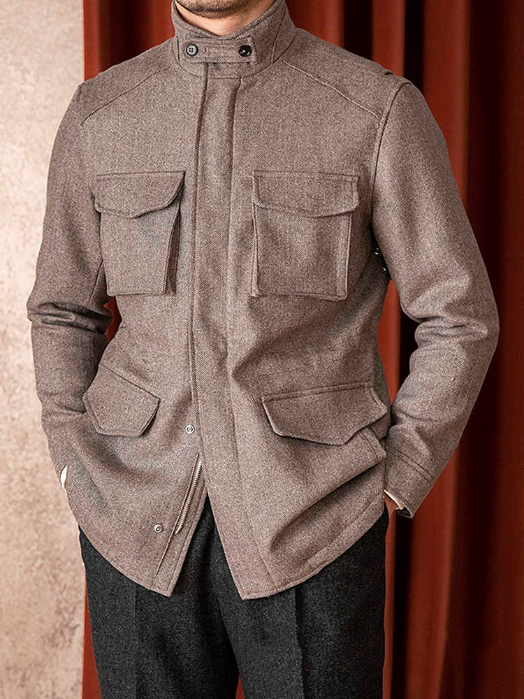 Wool Safari Jacket Jacket Casual Slim Jacket Men