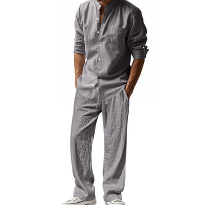 Loose Long-sleeved Trousers Shirt Outfit Men