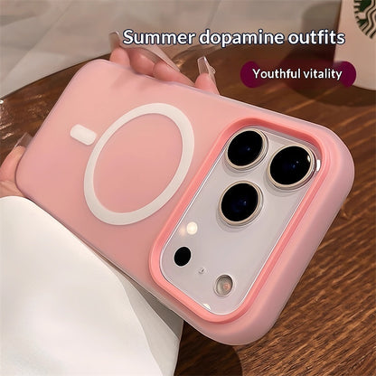 Suitable For 17 Pro Max Phone Case Jelly Magnetic Two-in-one Frosted Simple Drop-proof