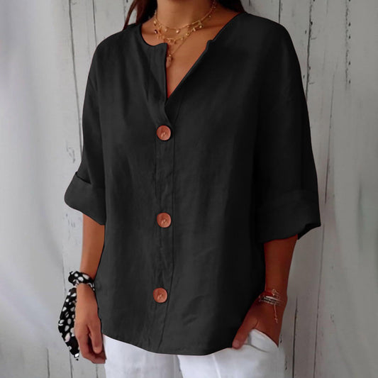 Women's blouse with V-neck