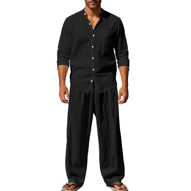 Loose Long-sleeved Trousers Shirt Outfit Men