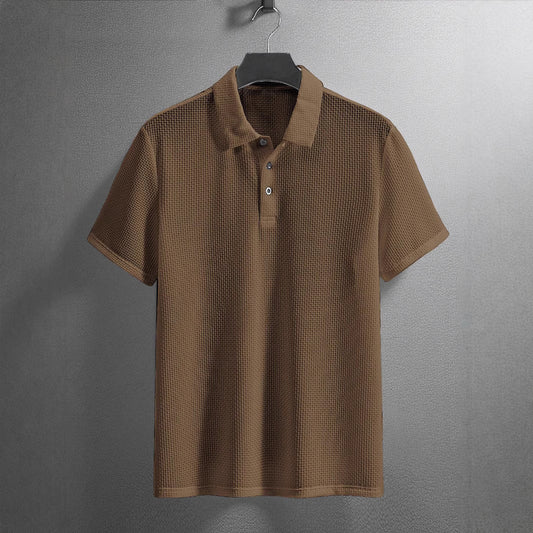 Men's Polyester Short-sleeve Polo Shirt
