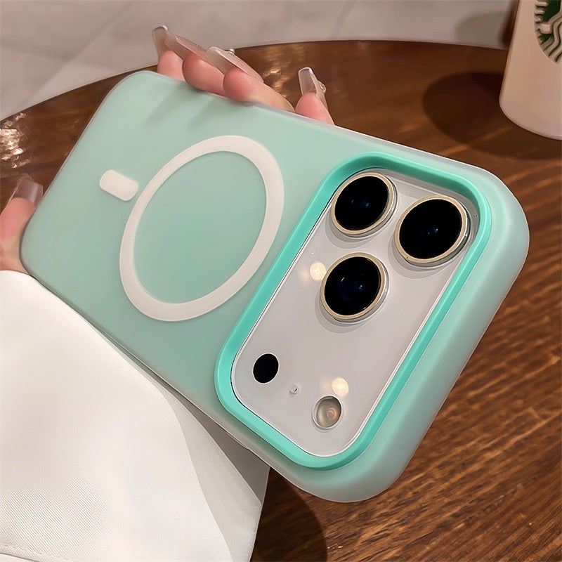 Suitable For 17 Pro Max Phone Case Jelly Magnetic Two-in-one Frosted Simple Drop-proof